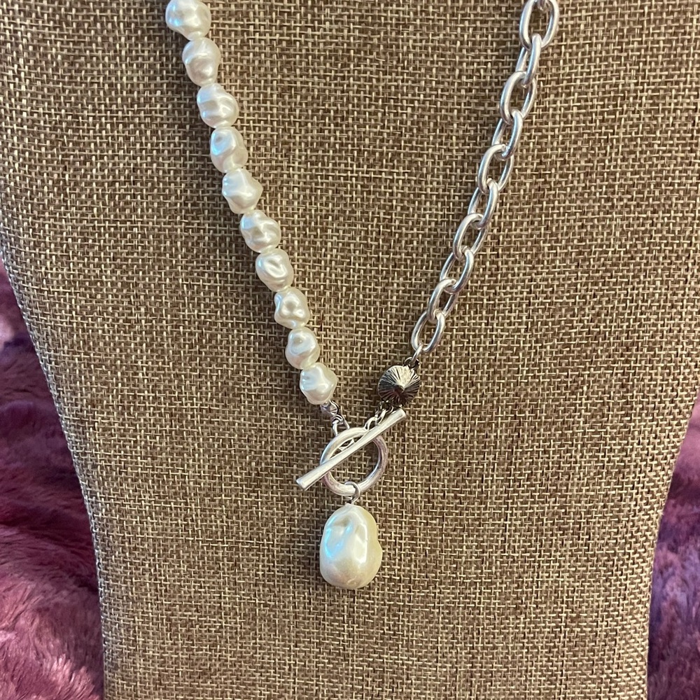 Pink Panache Silver and Pearl Necklace